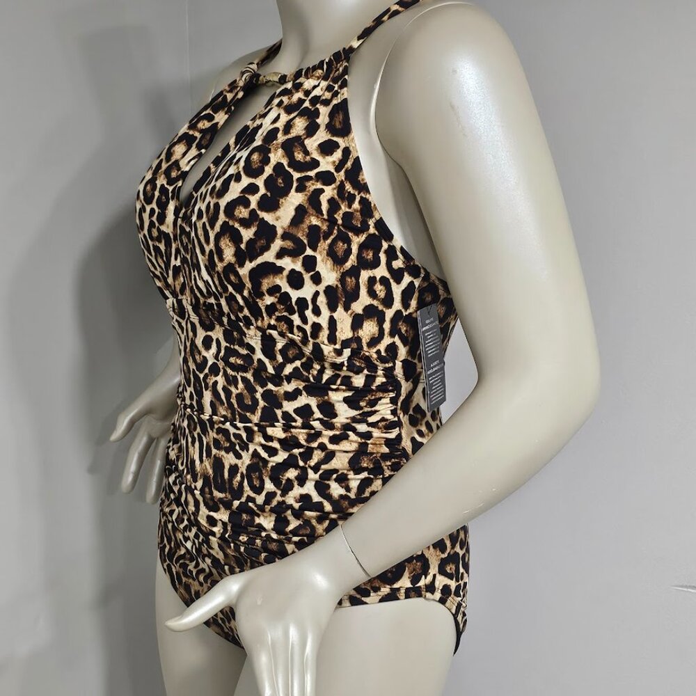 Lauren Ralph Lauren Plus Size High-Neck One-Piece Swimsuit - Picture 3 of 9